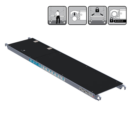 Platform met luik 250 cm Carbondeck (lichtgewicht)
