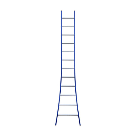 Eurostairs Ladder enkel uitgebogen 1x12 sporten BLAUW