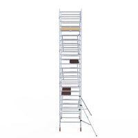 Rolsteiger Basic 135x250 8,2m werkhoogte carbon vloer tegen de gevel