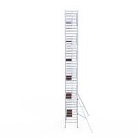Rolsteiger Professional 135x305 13,2m werkhoogte carbon vloer tegen de gevel