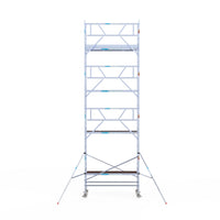 Rolsteiger Professional 90x250 9,2m werkhoogte carbon vloer tegen de gevel