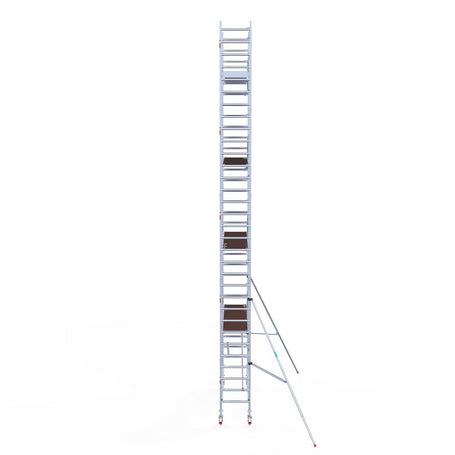 Rolsteiger Professional 75x305 10,2m werkhoogte carbon vloer tegen de gevel