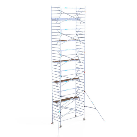 Steigeraanhanger afsluitbaar 305 + Rolsteiger Standaard 135x305 12,2m werkhoogte carbon vloer enkele voorloopleuning