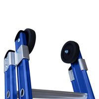 Eurostairs opsteek ladder dubbel uitgebogen 2x16 BLAUW + gevelrollen