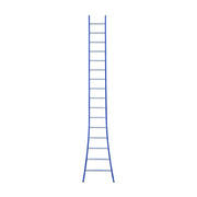 Eurostairs Ladder enkel uitgebogen 1x16 sporten BLAUW