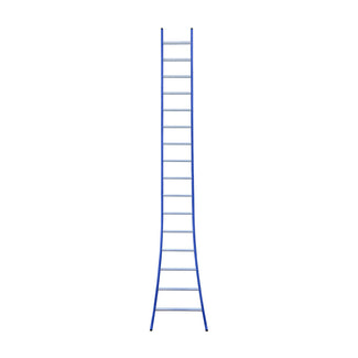 Eurostairs Ladder enkel uitgebogen 1x16 sporten BLAUW