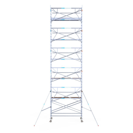 Steigeraanhanger afsluitbaar 305 + Rolsteiger Standaard 135x305 12,2m werkhoogte enkele voorloopleuning
