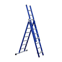 Eurostairs Reform ladder driedubbel recht 3x7 sporten BLAUW