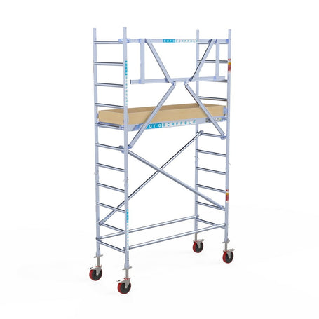 Rolsteiger Basic 75x190 4,2m werkhoogte carbon vloer tegen de gevel