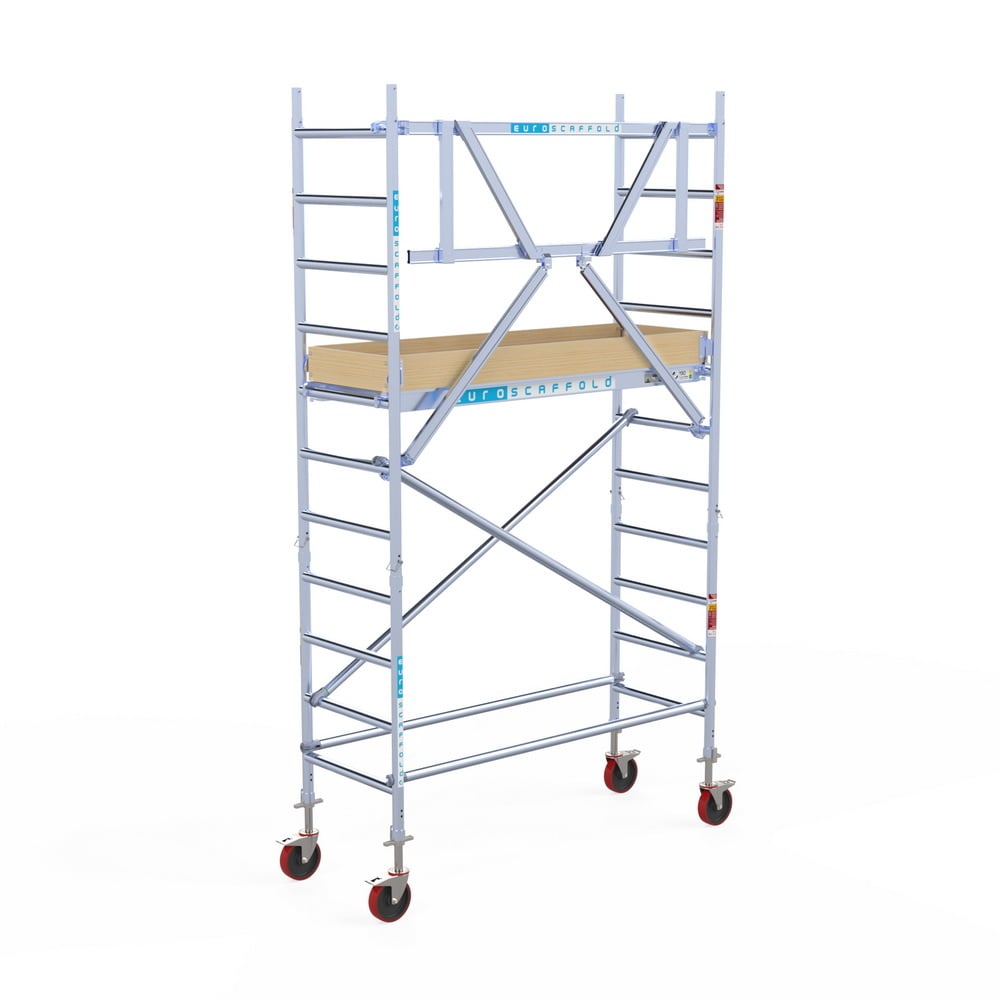 Rolsteiger Basic 75x190 4,2m werkhoogte carbon vloer tegen de gevel