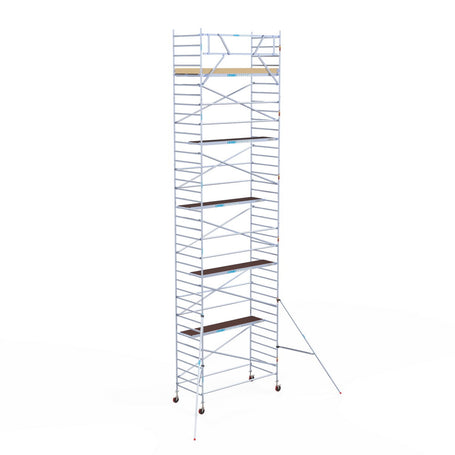 Rolsteiger Basic 135x305 12,2m werkhoogte carbon vloer tegen de gevel