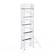 Rolsteiger Basic 135x305 12,2m werkhoogte carbon vloer tegen de gevel