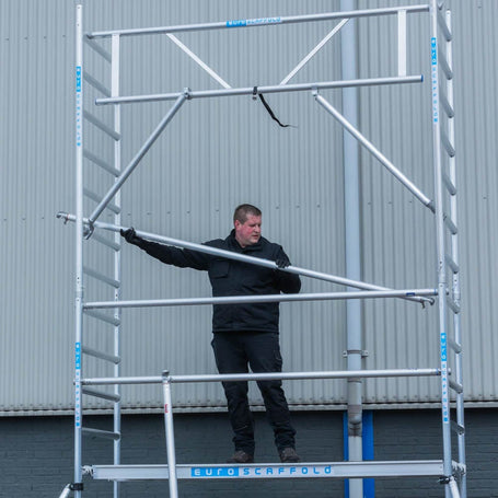Rolsteiger Basic 75x190 8,2m werkhoogte tegen de gevel