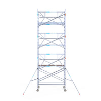 Steigeraanhanger afsluitbaar 250 + Rolsteiger Standaard 135x250 8,2m werkhoogte enkele voorloopleuning