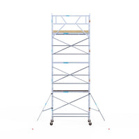 Rolsteiger Basic 90x250 8,2m werkhoogte carbon vloer tegen de gevel