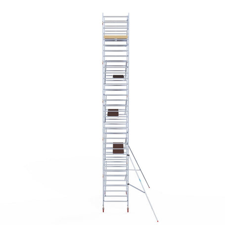 Rolsteiger Basic 135x305 11,2m werkhoogte carbon vloer tegen de gevel