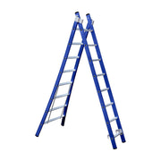 Eurostairs Reform ladder dubbel uitgebogen 2x8 sporten BLAUW
