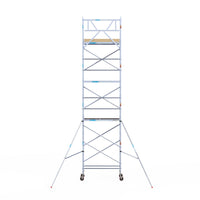Rolsteiger Basic 75x190 9,2m werkhoogte carbon vloer tegen de gevel