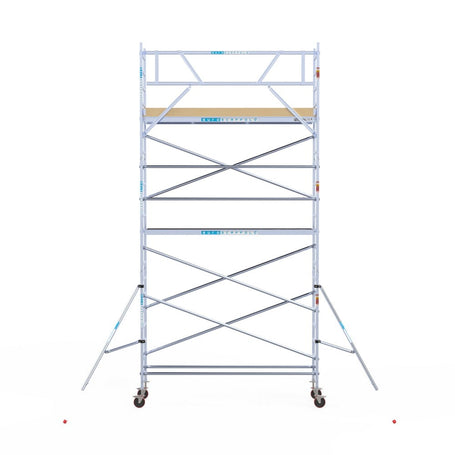 Rolsteiger Basic 75x305 7,2m werkhoogte carbon vloer tegen de gevel