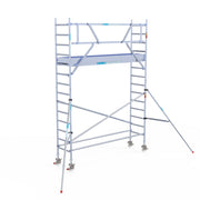 Rolsteiger Professional 75x305 5,2m werkhoogte carbon vloer tegen de gevel