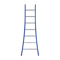 Eurostairs Ladder enkel uitgebogen 1x7 sporten BLAUW