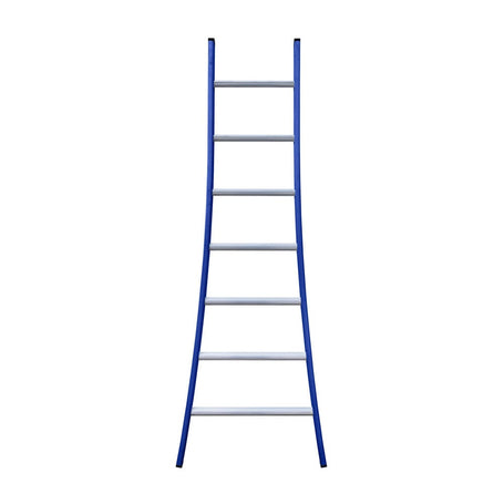 Eurostairs Ladder enkel uitgebogen 1x7 sporten BLAUW