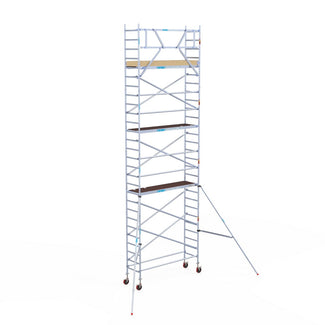 Rolsteiger Basic 75x250 9,2m werkhoogte carbon vloer tegen de gevel