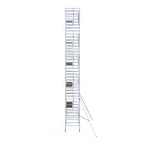 Steigeraanhanger afsluitbaar 250 + Rolsteiger Standaard 135x250 12,2m werkhoogte carbon vloer enkele voorloopleuning