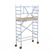 Rolsteiger Basic 75x190 4,2m werkhoogte carbon vloer tegen de gevel