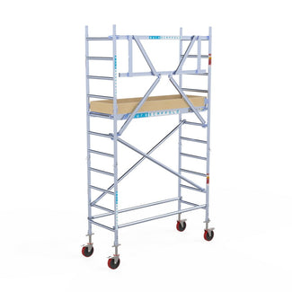 Rolsteiger Basic 75x190 4,2m werkhoogte carbon vloer tegen de gevel
