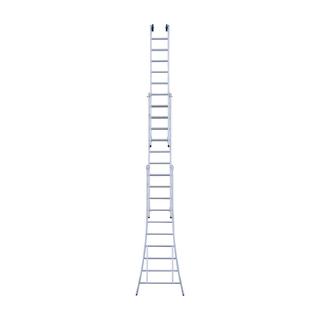 Eurostairs Reform ladder driedelig uitgebogen 3x10 sporten + gevelrollen