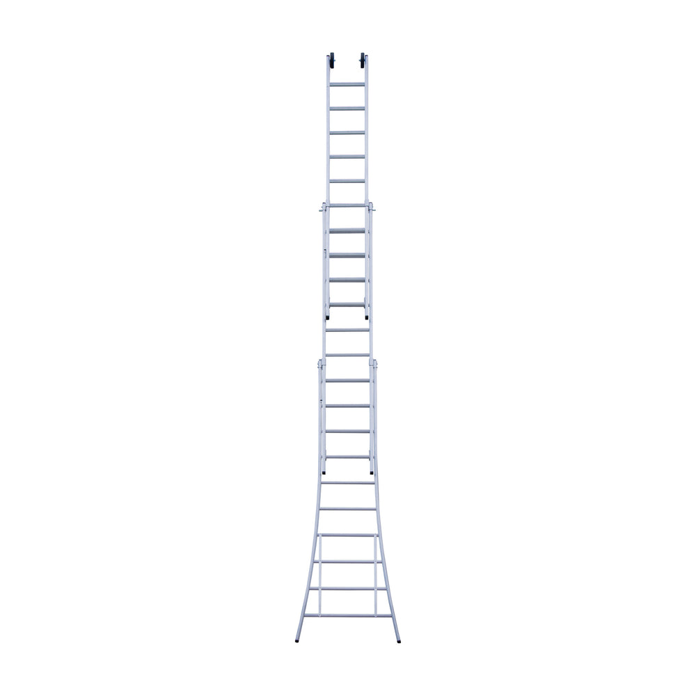 Eurostairs Reform ladder driedelig uitgebogen 3x10 sporten + gevelrollen