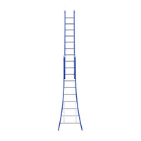 Eurostairs Reform ladder driedubbel uitgebogen 3x10 sporten BLAUW
