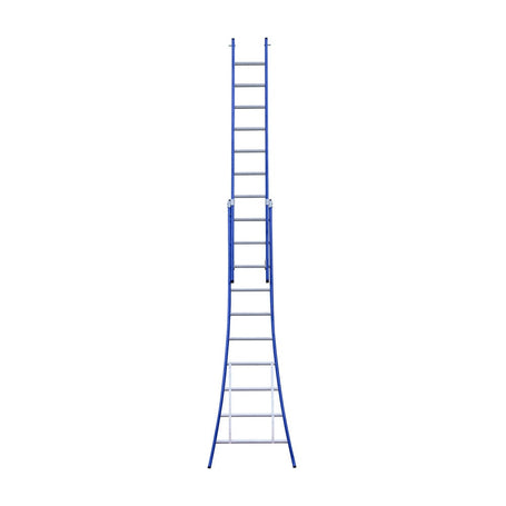 Eurostairs Reform ladder driedubbel uitgebogen 3x10 sporten BLAUW