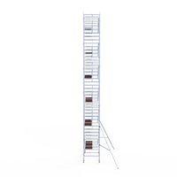 Rolsteiger Professional 135x250 13,2m werkhoogte carbon vloer tegen de gevel