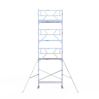Rolsteiger Professional 75x250 9,2m werkhoogte carbon vloer tegen de gevel