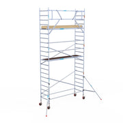 Rolsteiger Basic 90x305 7,2m werkhoogte carbon vloer tegen de gevel
