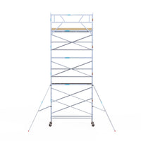 Rolsteiger Basic 75x305 9,2m werkhoogte carbon vloer tegen de gevel