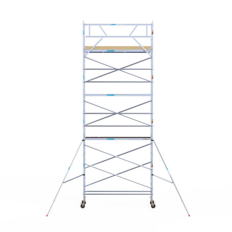 Rolsteiger Basic 75x305 9,2m werkhoogte carbon vloer tegen de gevel