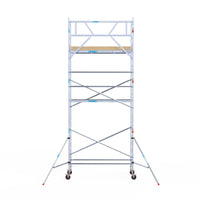 Rolsteiger Basic 90x250 7,2m werkhoogte carbon vloer tegen de gevel