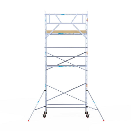 Rolsteiger Basic 90x250 7,2m werkhoogte carbon vloer tegen de gevel