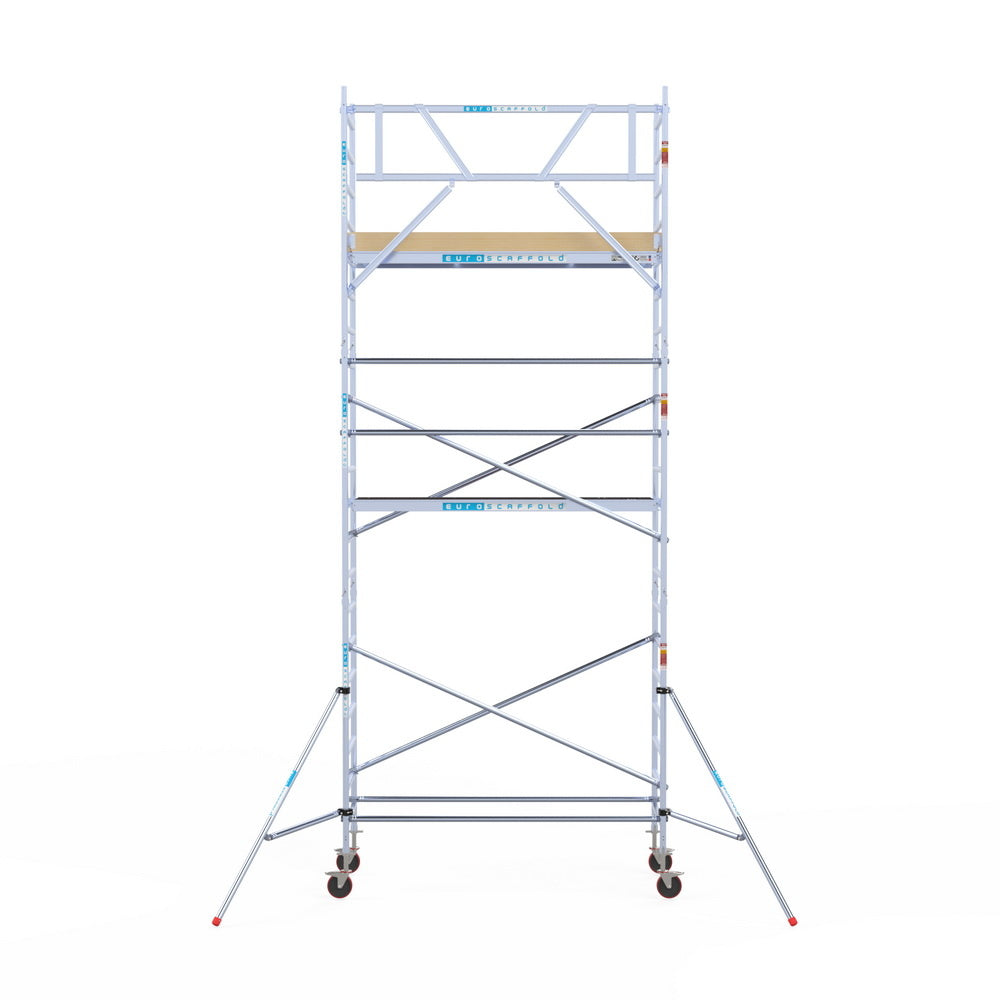 Rolsteiger Basic 90x250 7,2m werkhoogte carbon vloer tegen de gevel