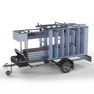Steigeraanhanger afsluitbaar 305 + Rolsteiger Standaard 135x305 12,2m werkhoogte