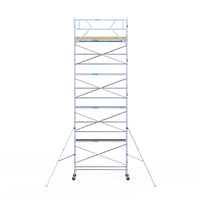 Rolsteiger Basic 90x305 10,2m werkhoogte carbon vloer tegen de gevel