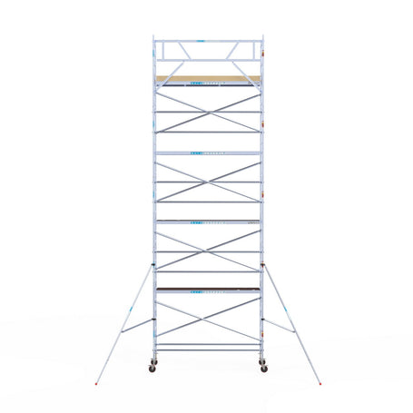 Rolsteiger Basic 90x305 10,2m werkhoogte carbon vloer tegen de gevel
