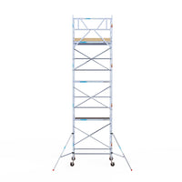 Rolsteiger Basic 135x190 8,2m werkhoogte carbon vloer tegen de gevel