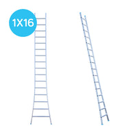 Eurostairs Ladder enkel uitgebogen 1x16 sporten