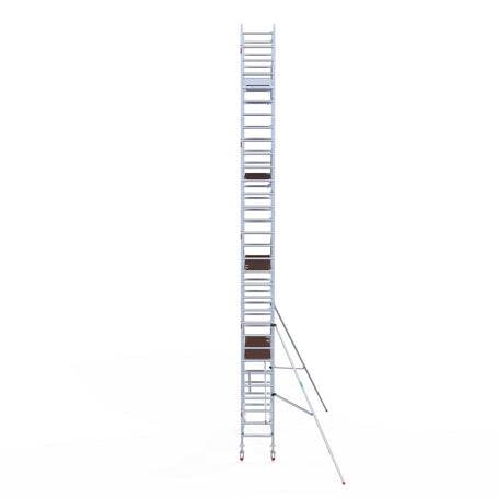 Rolsteiger Professional 75x250 10,2m werkhoogte carbon vloer tegen de gevel