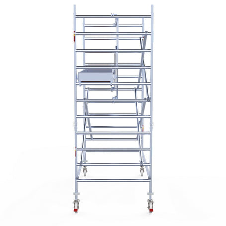 Rolsteiger Professional 135x250 4,2m werkhoogte carbon vloer tegen de gevel