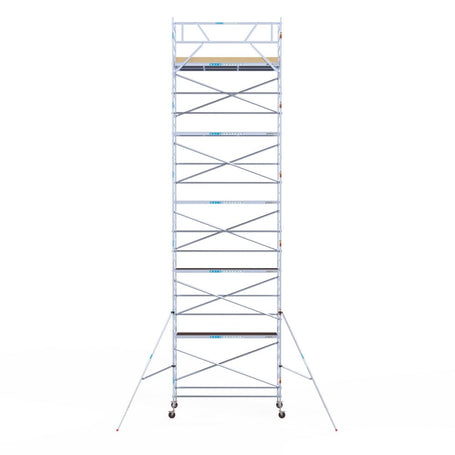 Rolsteiger Basic 135x305 12,2m werkhoogte carbon vloer tegen de gevel